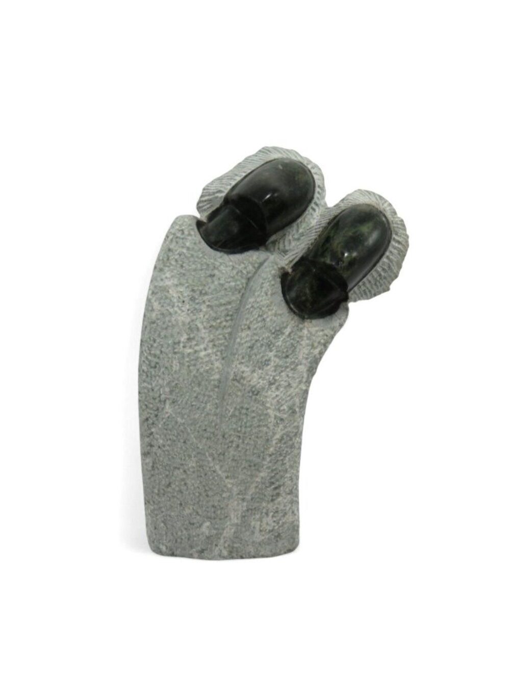 Signed Sisters Hand Carved Stone Sculpture Abstract Bust Shona Figurine 9"